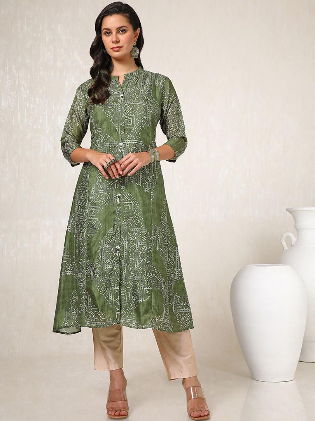

Soch Women Bandhani Printed Kurta, Green
