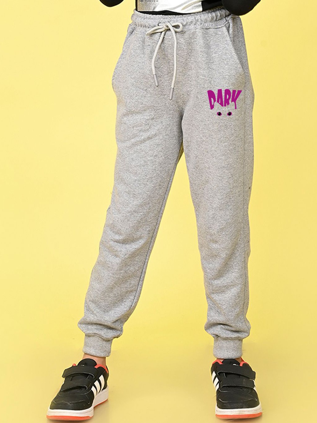 

NUSYL Girls Mid Rise Joggers, Grey