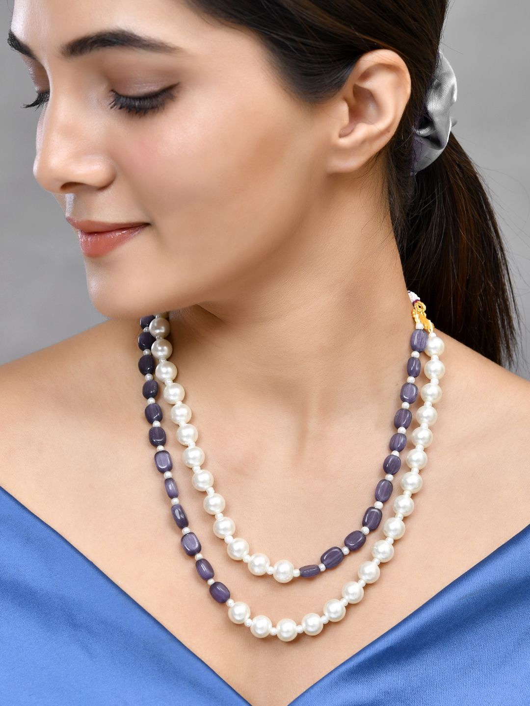 

Silvermerc Designs Silver Plated Pearls Layered Necklace