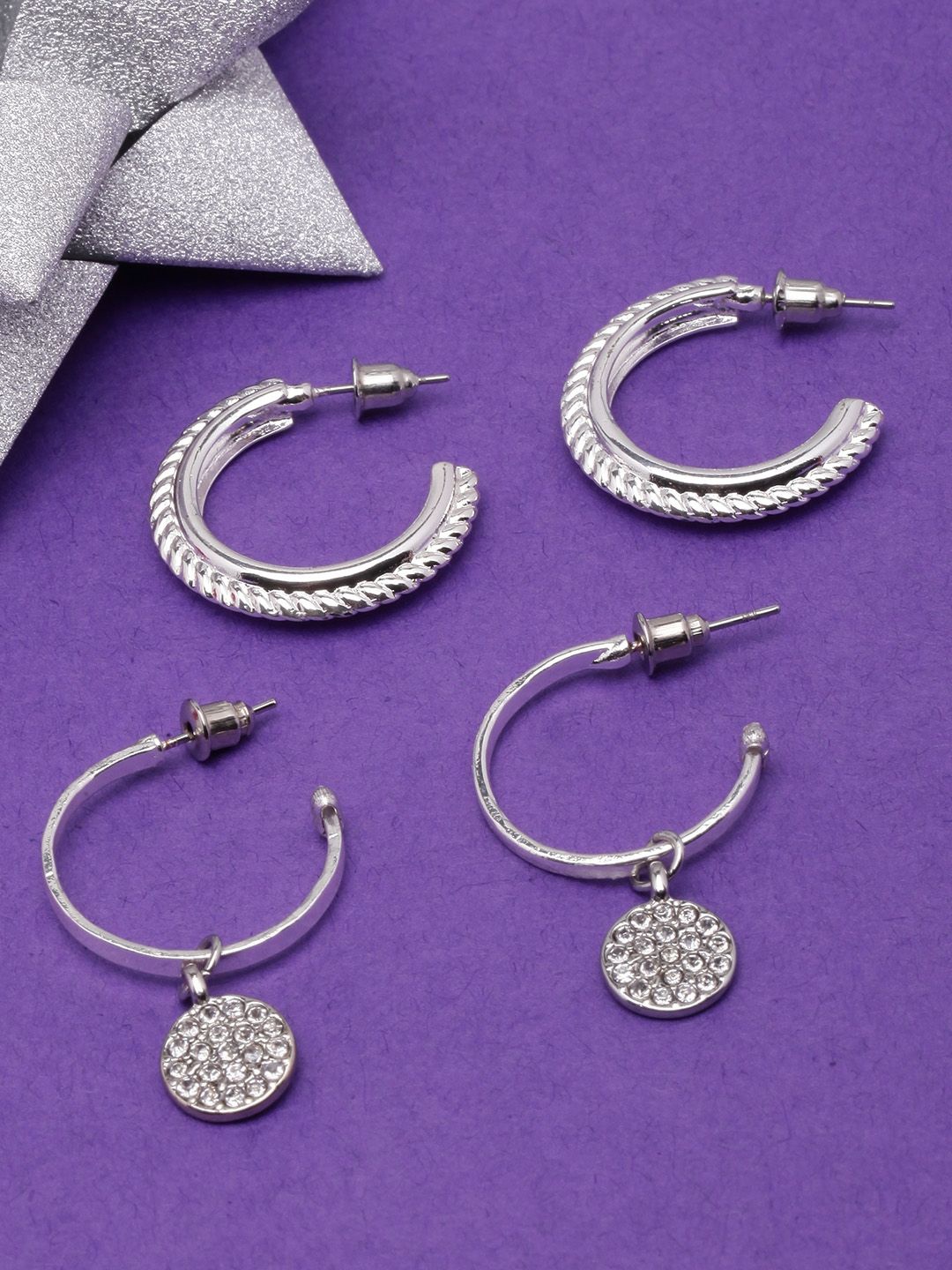 

KPOP Circular Drop Earrings, Silver