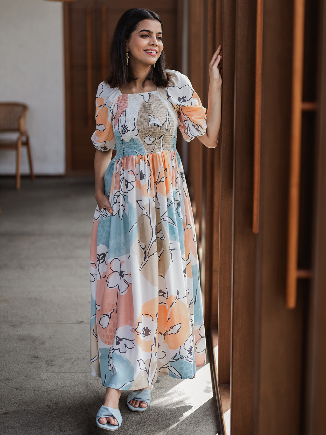 

HAY Women Floral Print Liva Maxi Dress, White