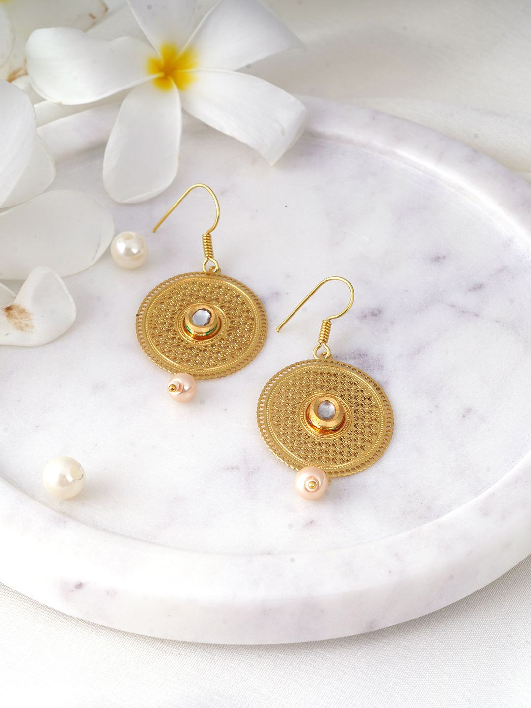

Adwitiya Collection Gold Plated Classic Drop Earrings