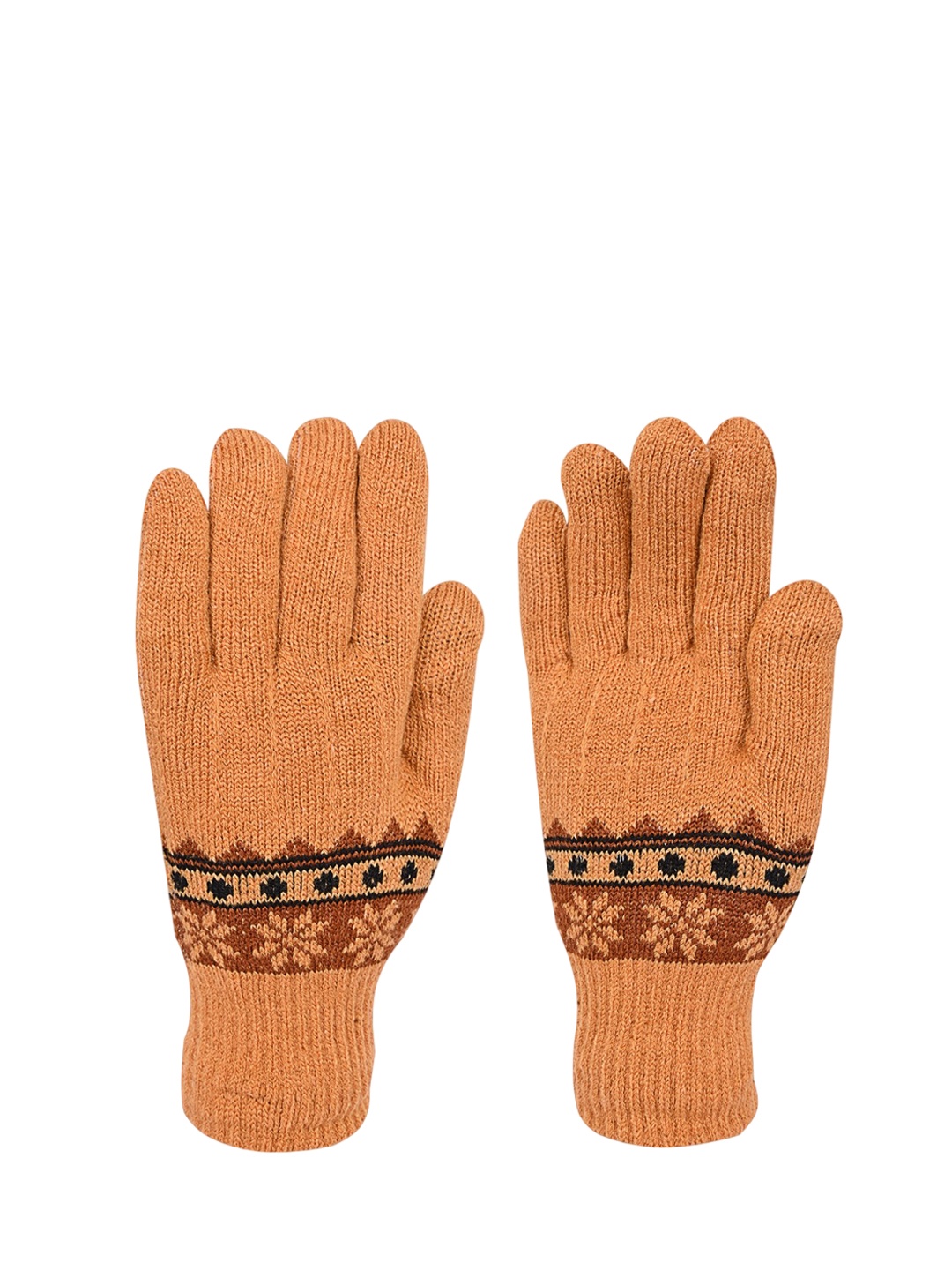 

LOOM LEGACY Women Patterned Acrylic Winter Gloves, Yellow