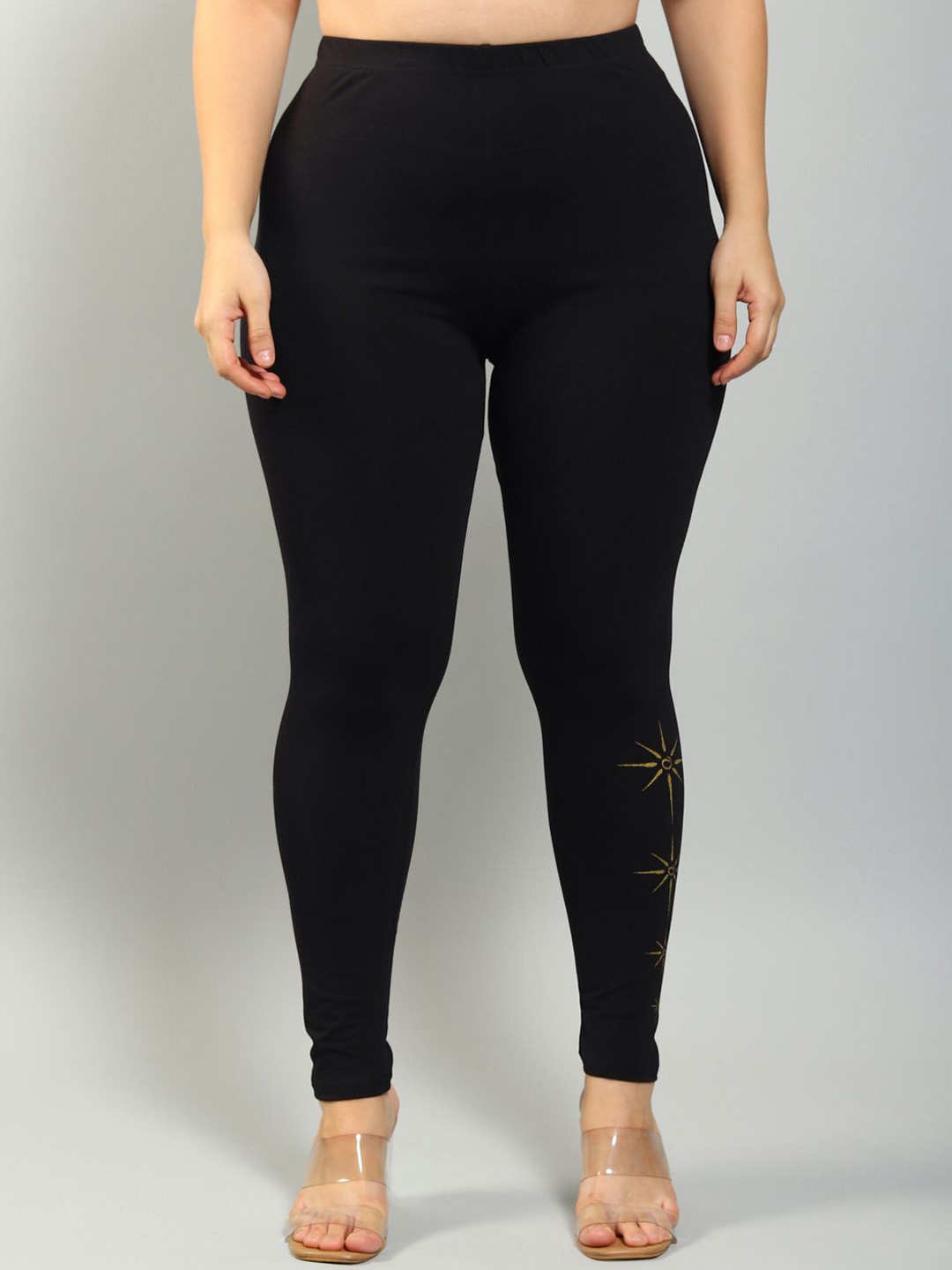 

Plus Size Women Printed Ankle-Length Leggings, Black