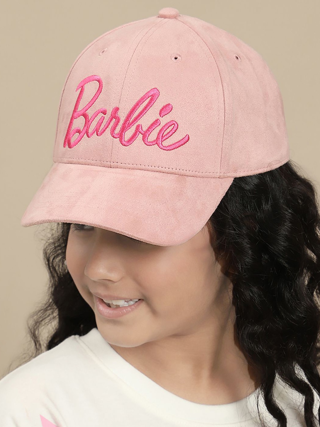 

Kids Ville Girls Barbie Printed Caps, Pink