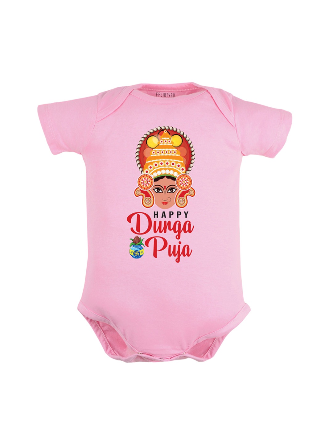 

FFLIRTYGO Infants Printed Pure Cotton Bodysuit, Pink