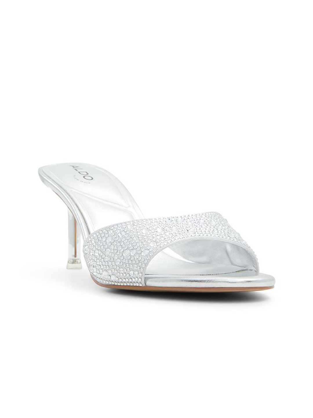 

ALDO Embellished Sandals Heels, Silver