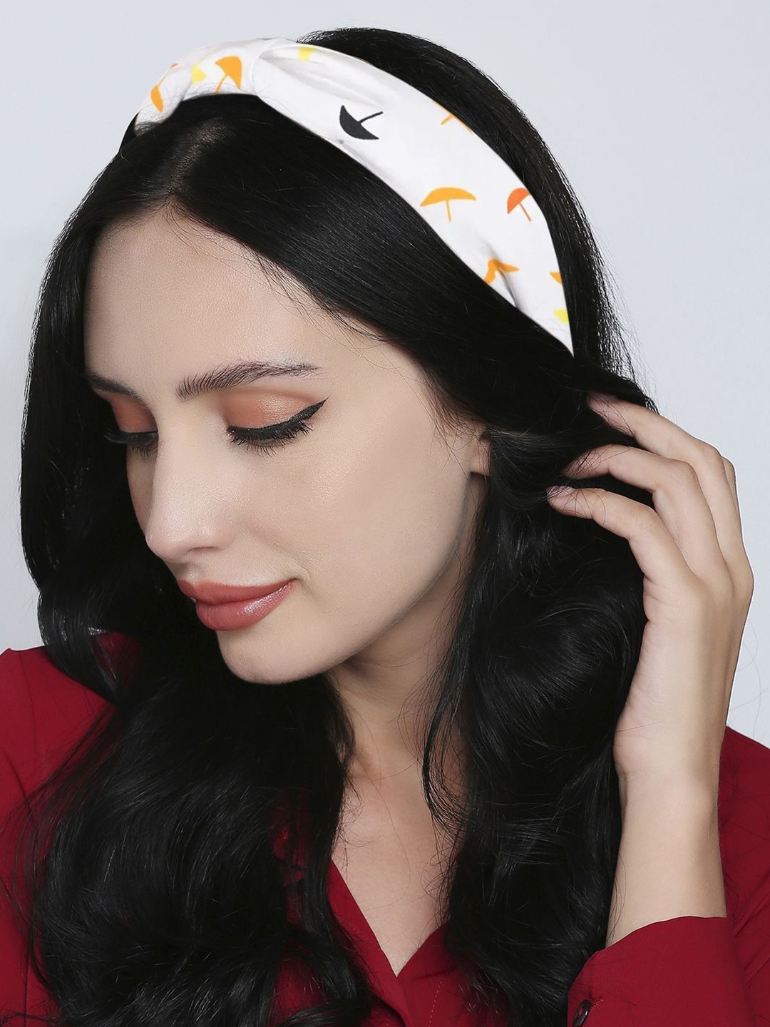 

fabula Women Umbrella Printed Hairband, White