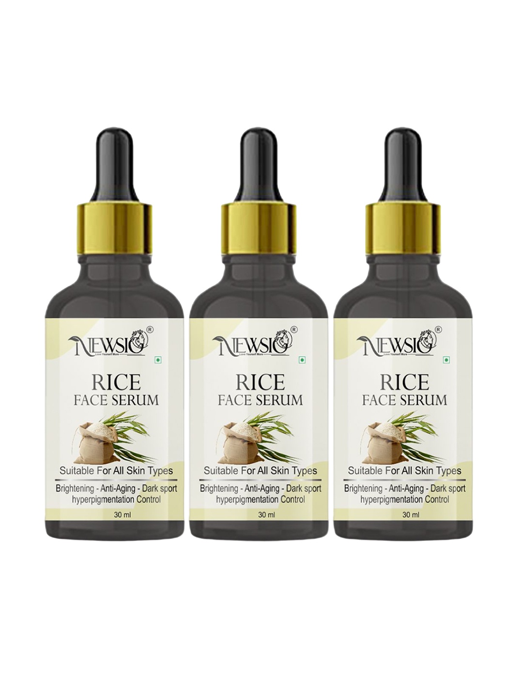

Newsio Set Of 3 Rice Water Serum-30ml Each, Transparent