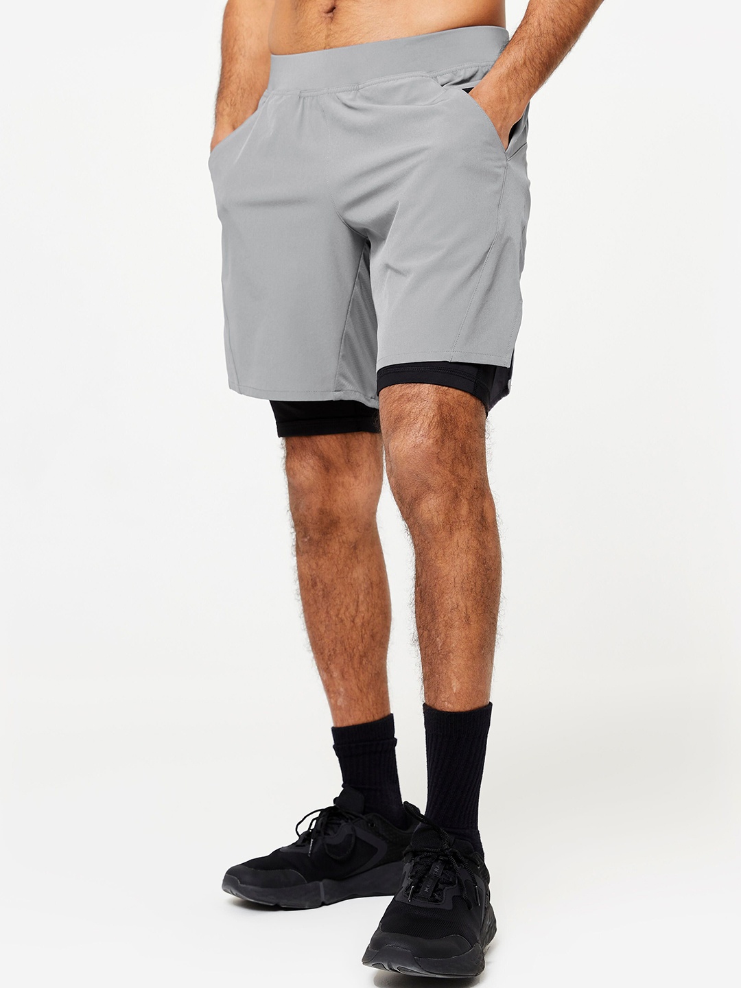 

Domyos By Decathlon Mid-Rise Shorts, Grey