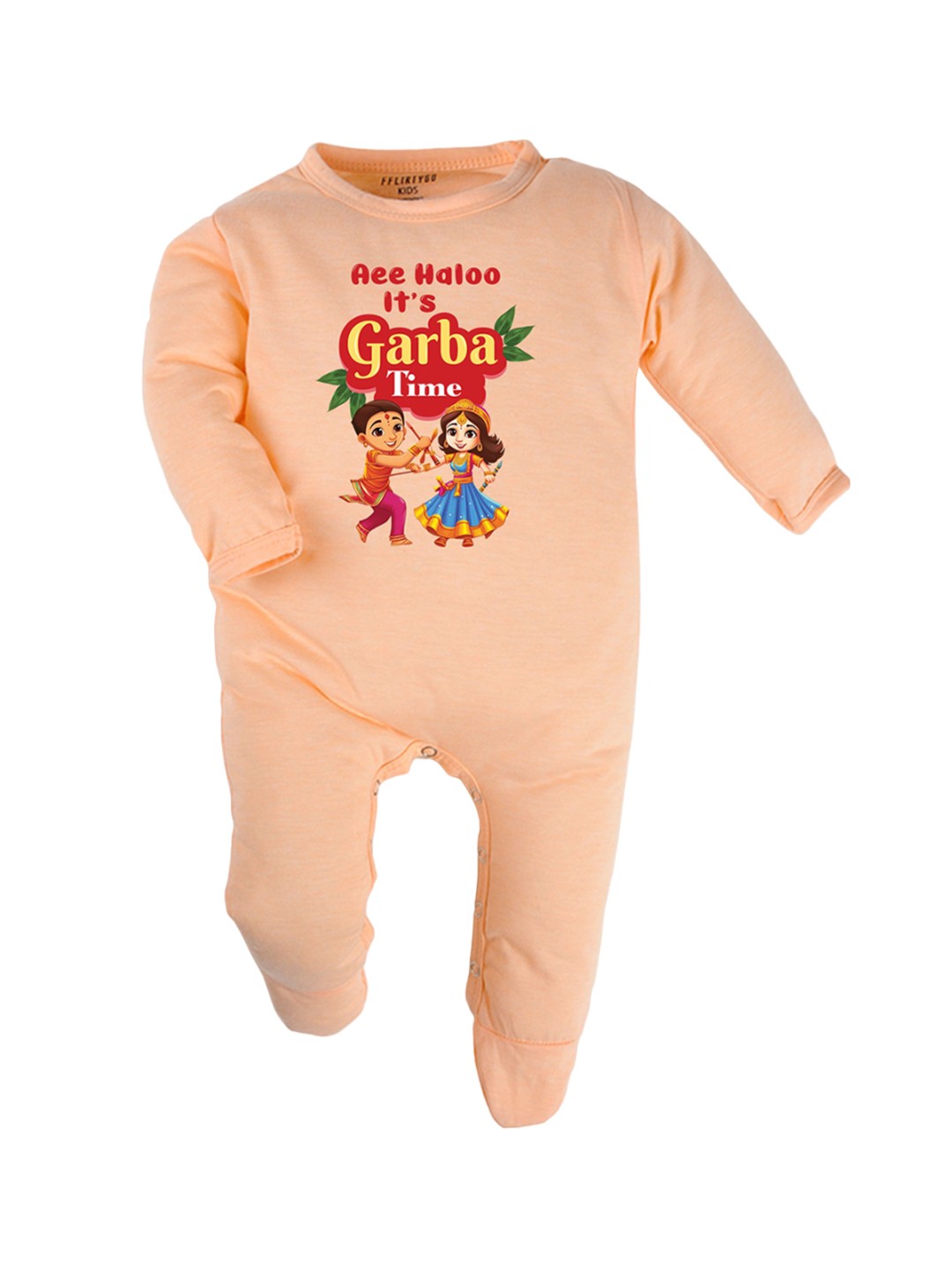 

FFLIRTYGO Infants Printed Cotton Sleepsuits, Peach