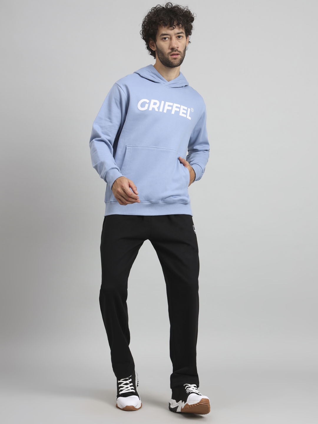 

GRIFFEL Men Solid Mid-Rise Tracksuits, Blue