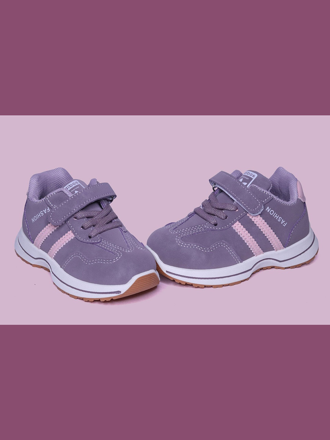 

FEETWELL SHOES Girls PU Velcro Sneakers, Pink