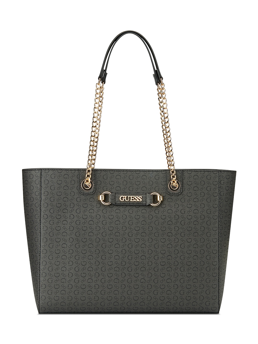 

GUESS Women Printed Structured Tote Bag, Grey
