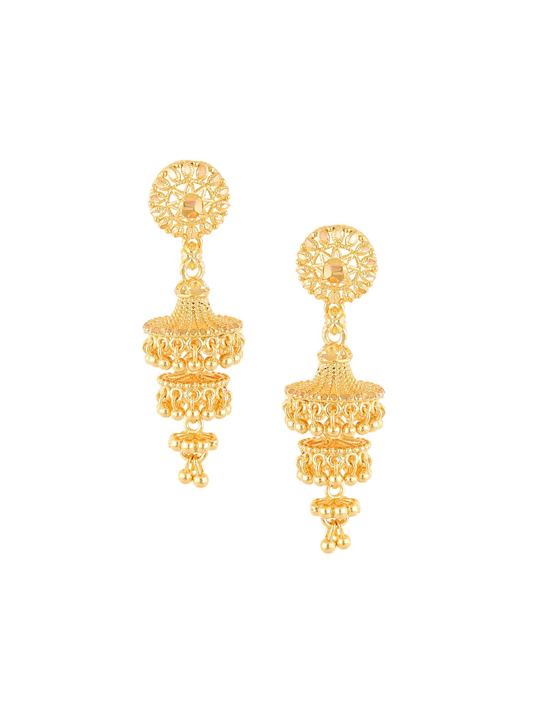 

Heer Collection Gold-Plated Contemporary Jhumkas Earrings