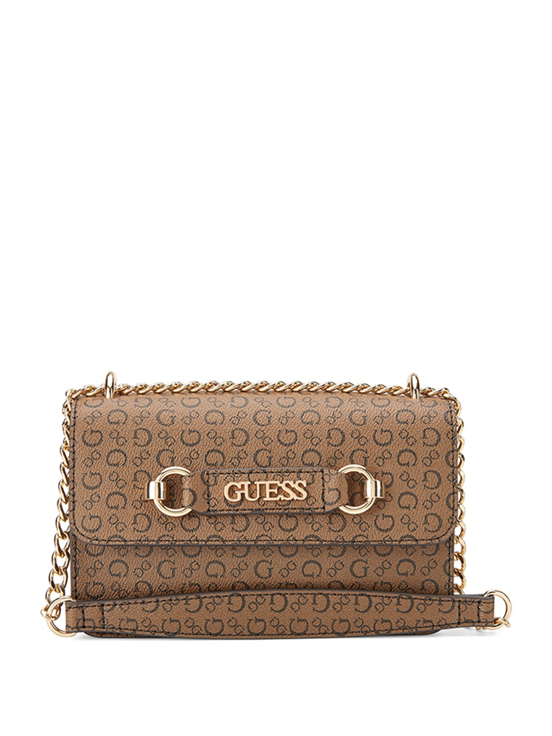 

GUESS Printed Shoulder Bag, Brown
