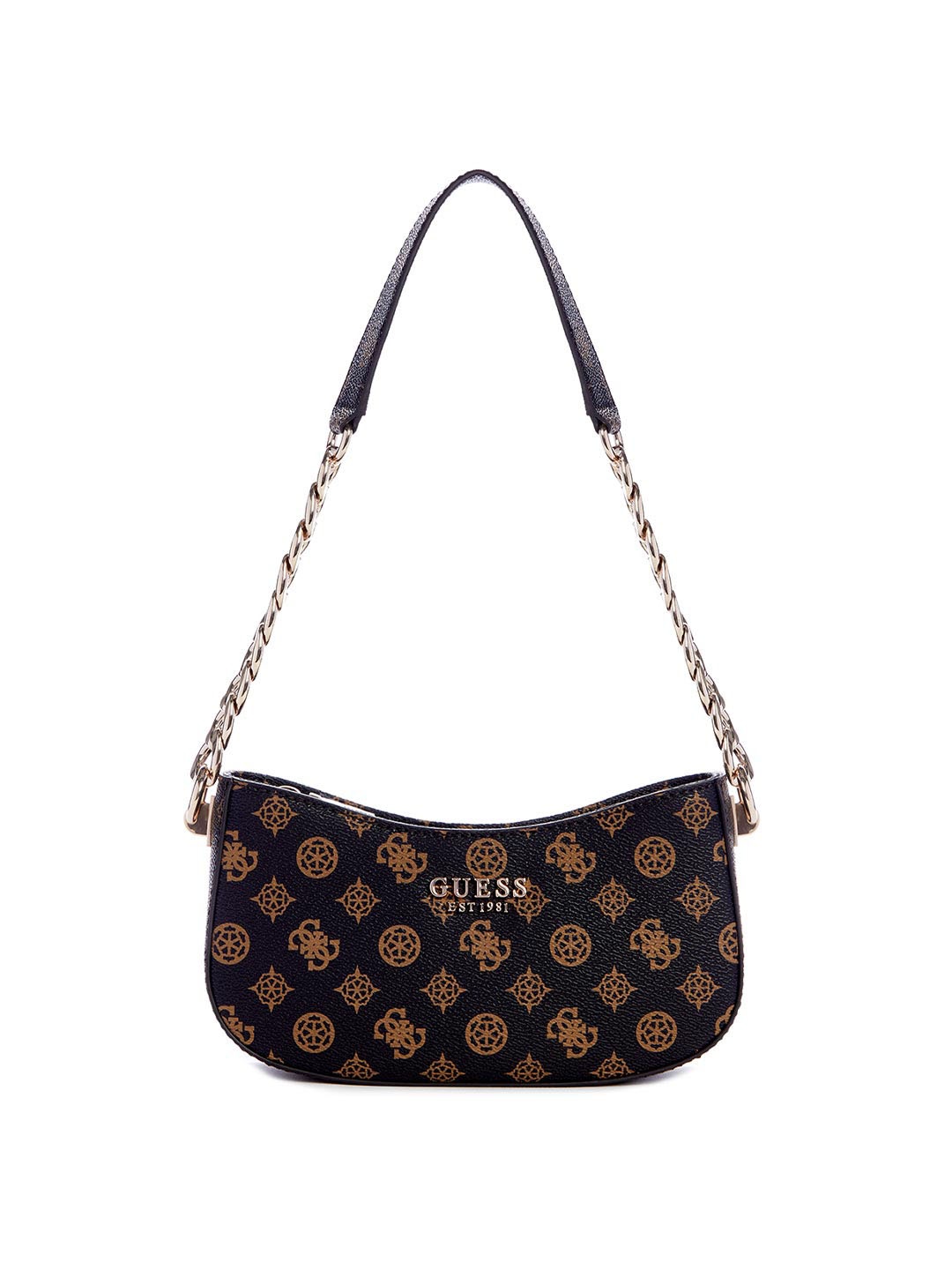 

GUESS Geometric Printed PU Structured Shoulder Bag, Brown