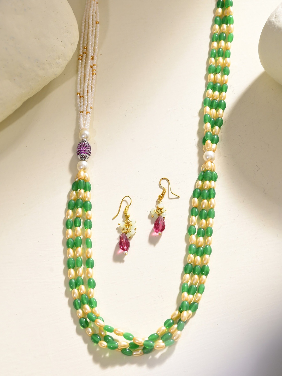 

DASTOOR Layered Beaded Jewellery Set, Gold