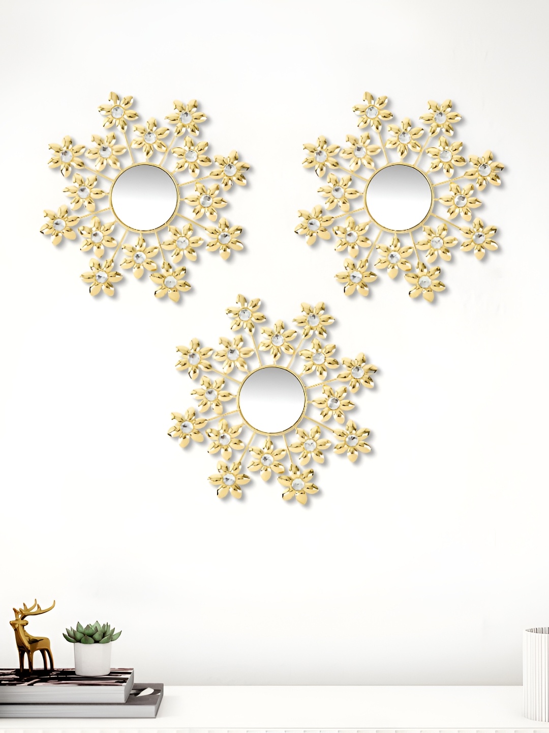 

Home Centre Ananda Petals Gold & Silver Toned 3 Pieces Textured Wall Decors