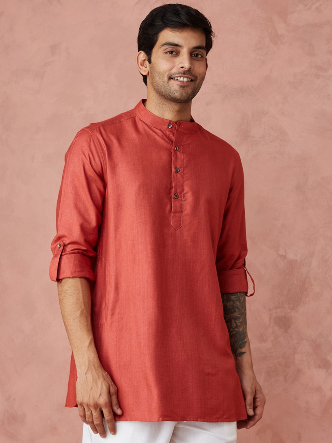 

Fabindia Men Kurta, Coral