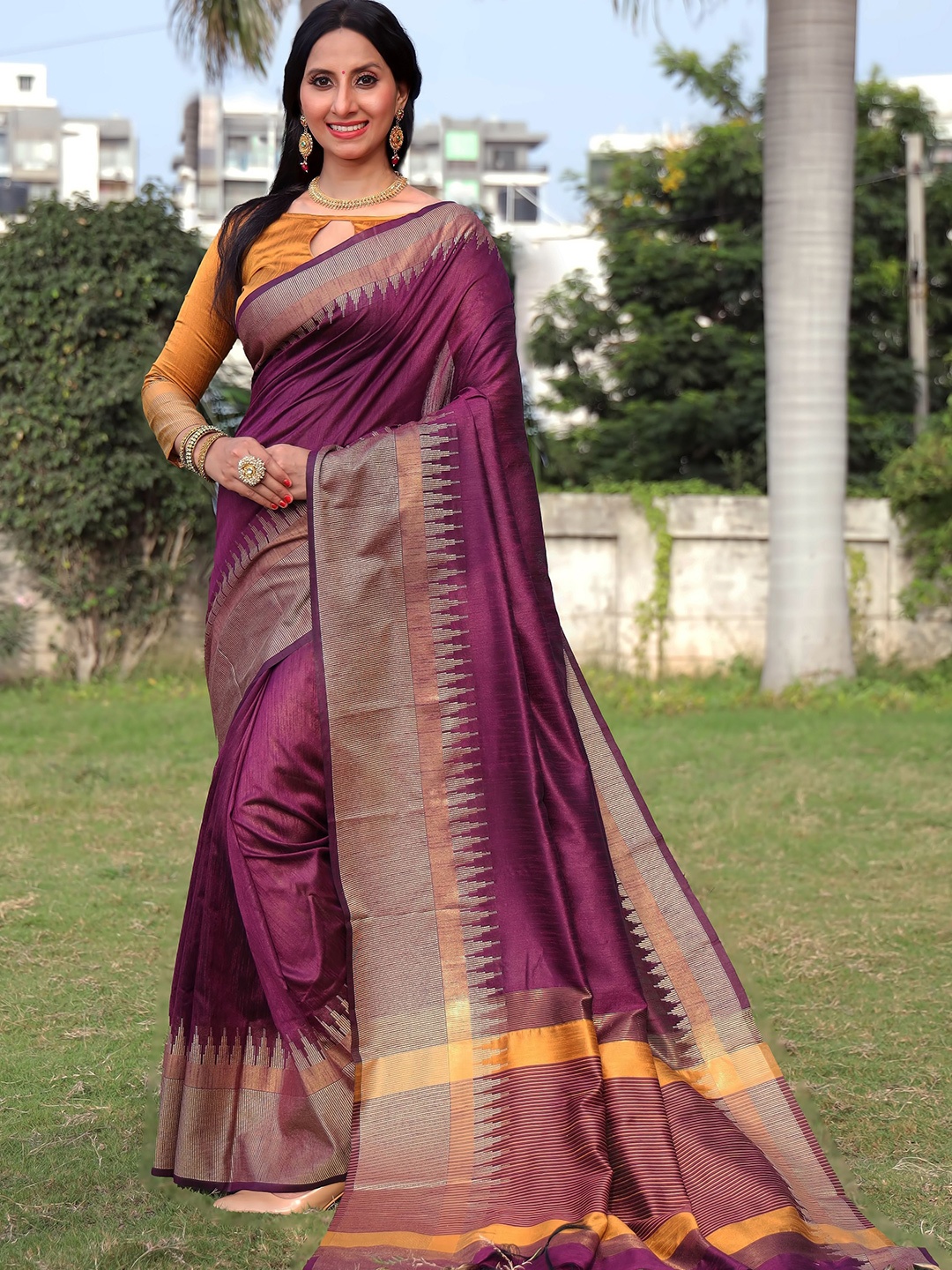 

Kandora Zari Pure Silk Saree, Lavender