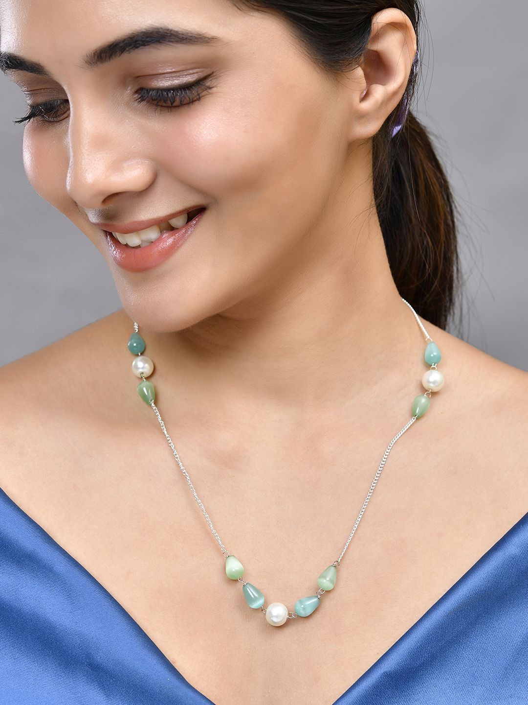 

Silvermerc Designs Silver-Plated Pearls Beaded Necklace