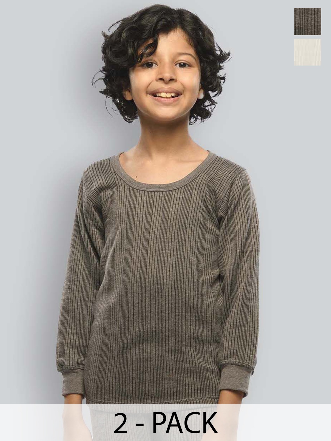 

INFERNO Kids Pack Of 2 Assorted Ribbed Thermal Tops