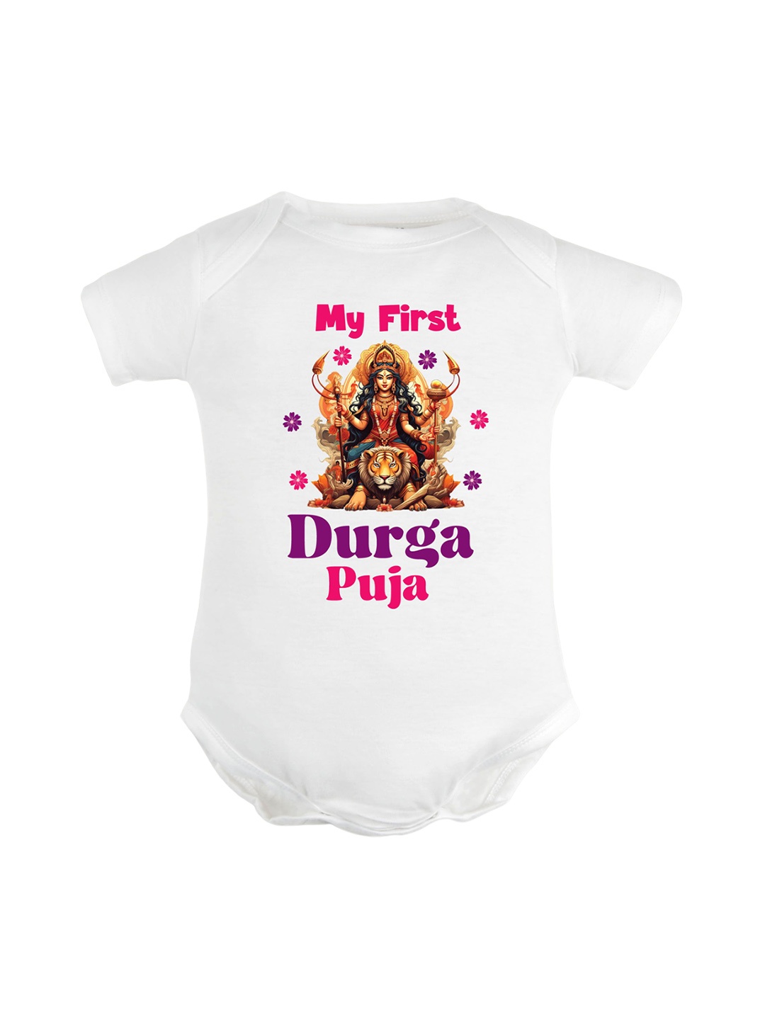 

FFLIRTYGO Infants Printed Pure Cotton Bodysuit, White
