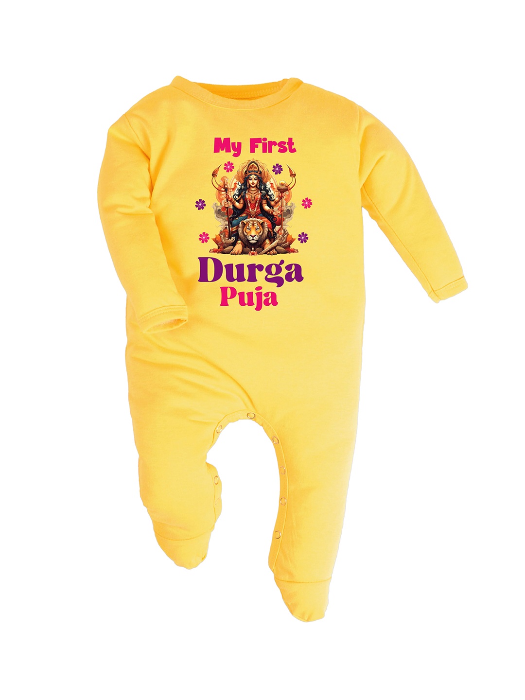 

FFLIRTYGO Infants Printed Cotton Sleepsuit, Yellow