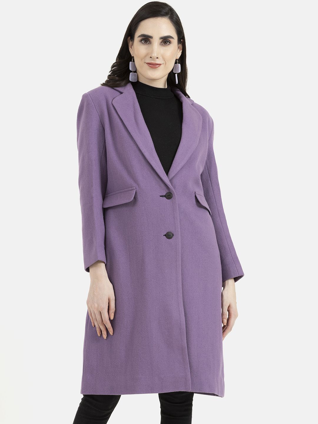 

Owncraft Women Double Breasted Wool Trench Coat, Lavender