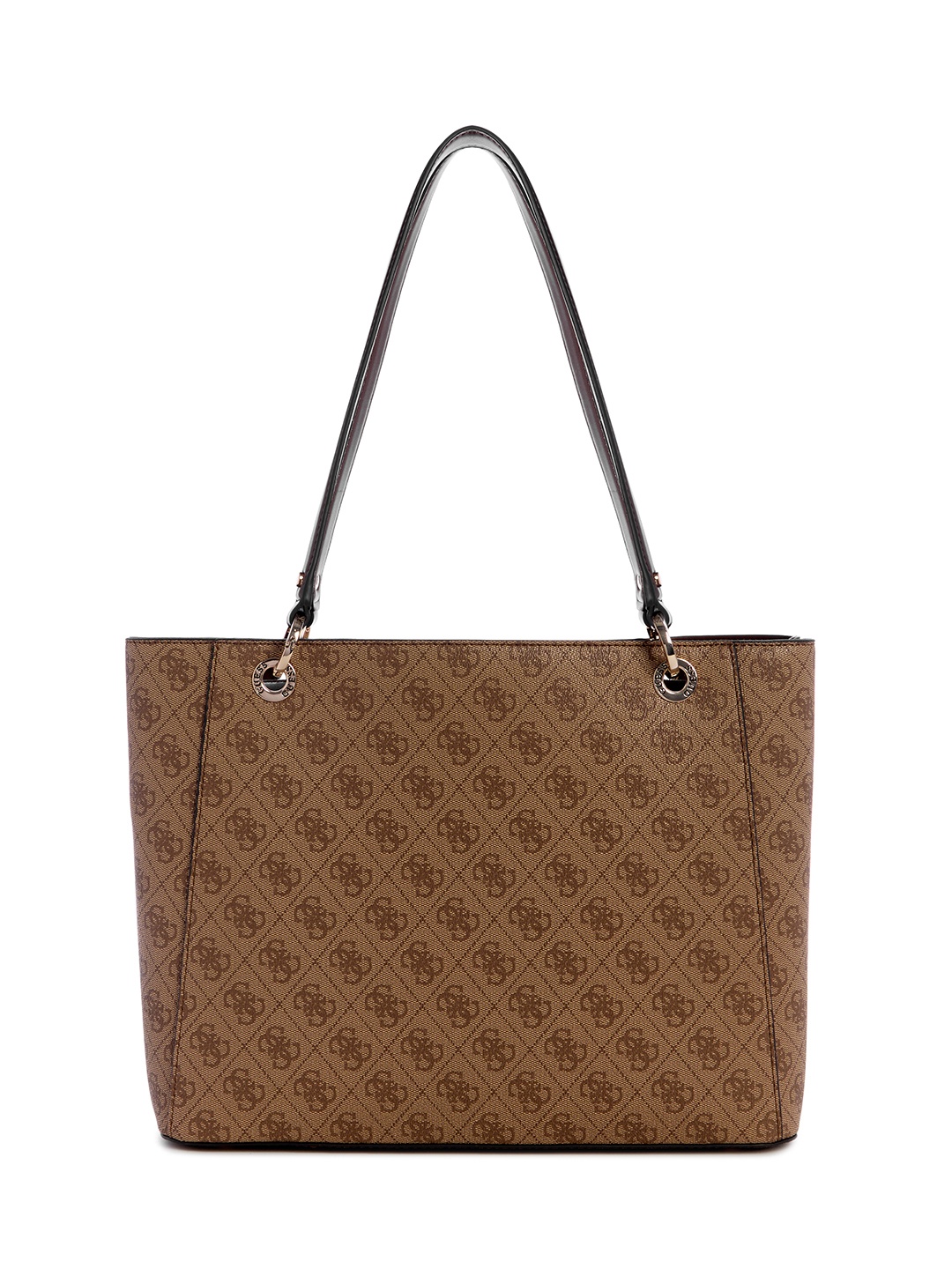 

GUESS Women Printed Structured Tote Bag, Brown