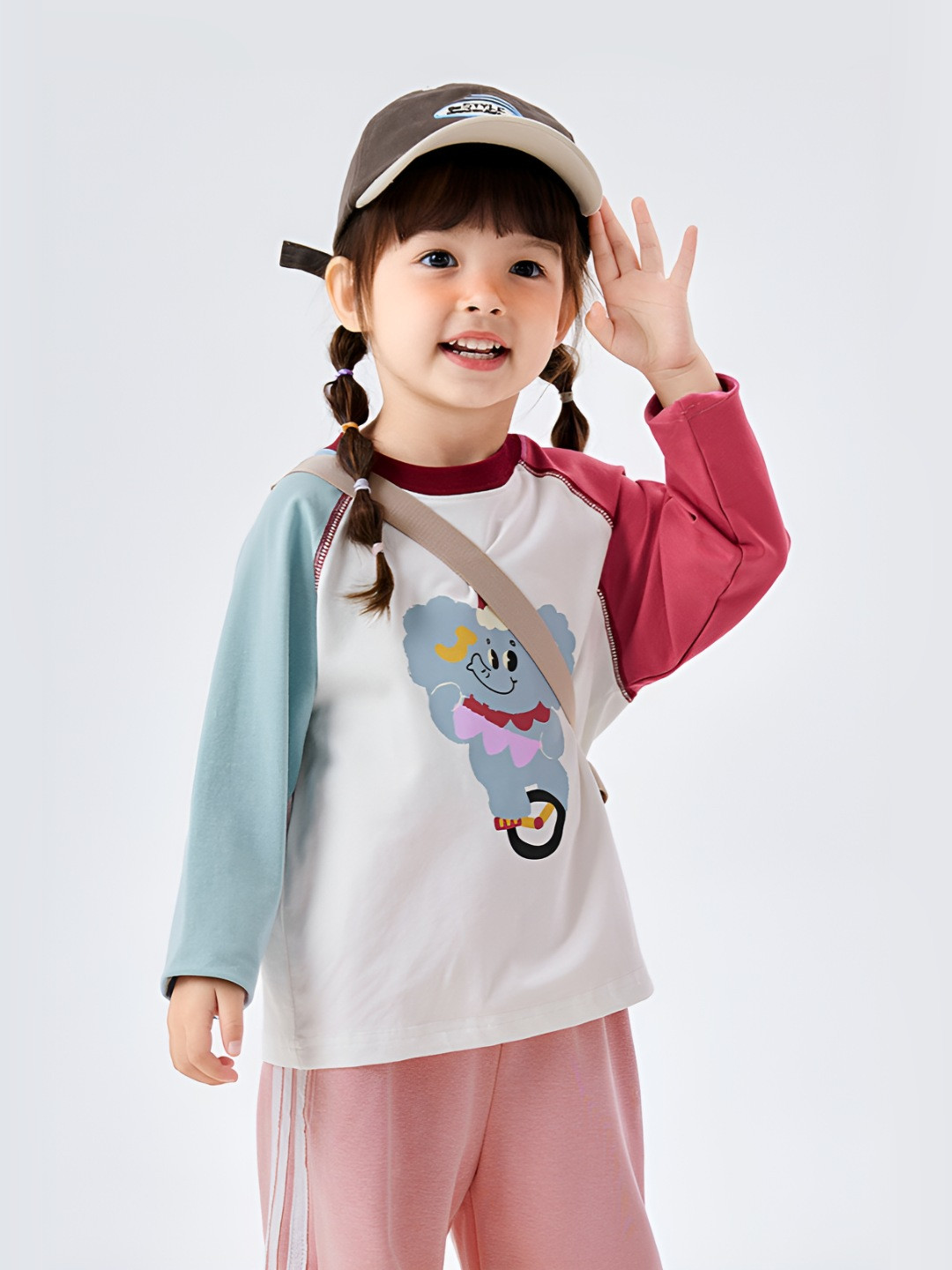 

LULU & SKY Girls Graphic Printed Round Neck Cotton T-shirt, White