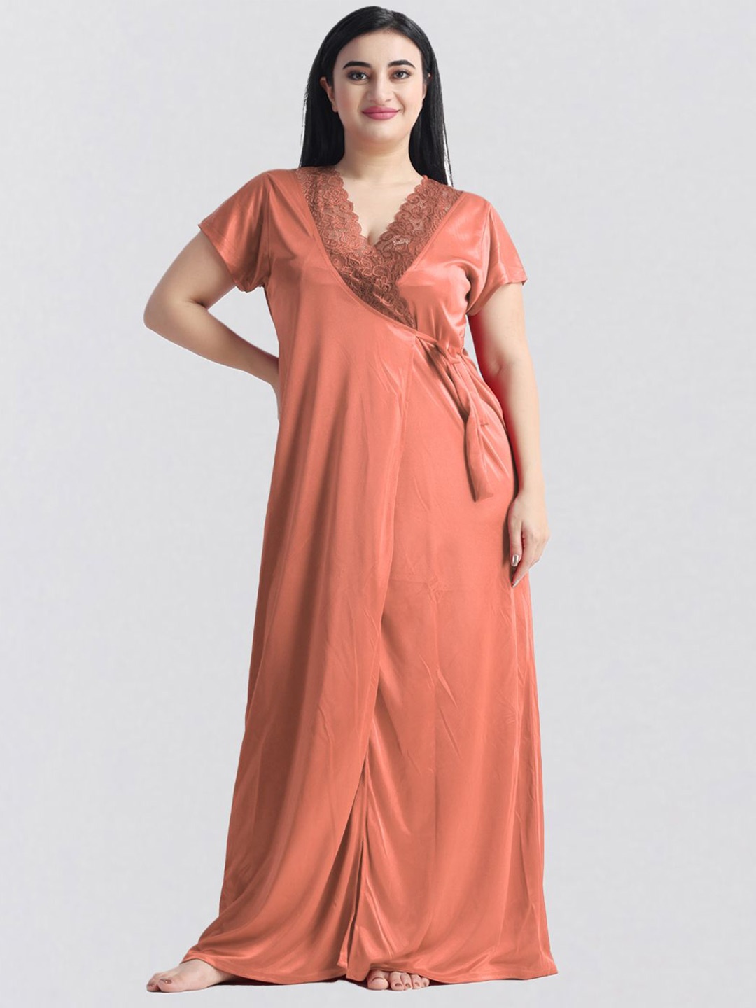 

NIGHT KEYS Maxi Nightdress, Orange