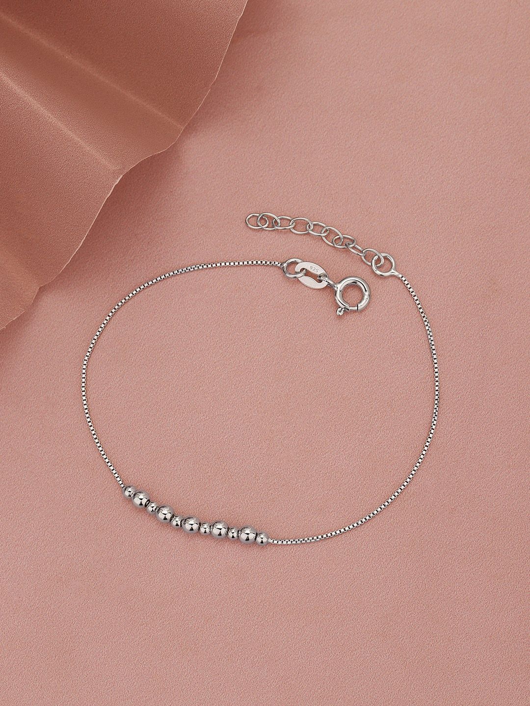 

House of Pataudi 925 Sterling Silver Rhodium Plated Bracelet