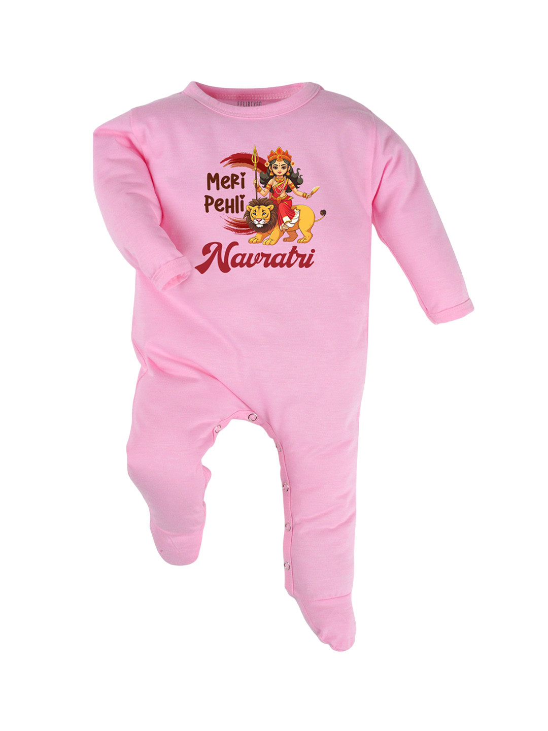 

FFLIRTYGO Infants Printed Cotton Sleepsuit, Pink