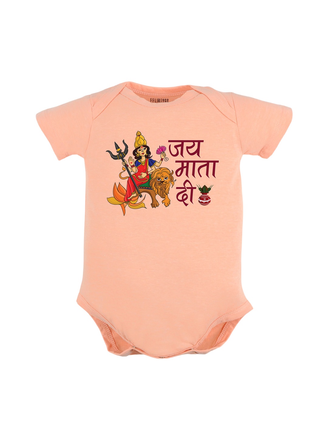 

FFLIRTYGO Infants Printed Pure Cotton Bodysuit, Peach