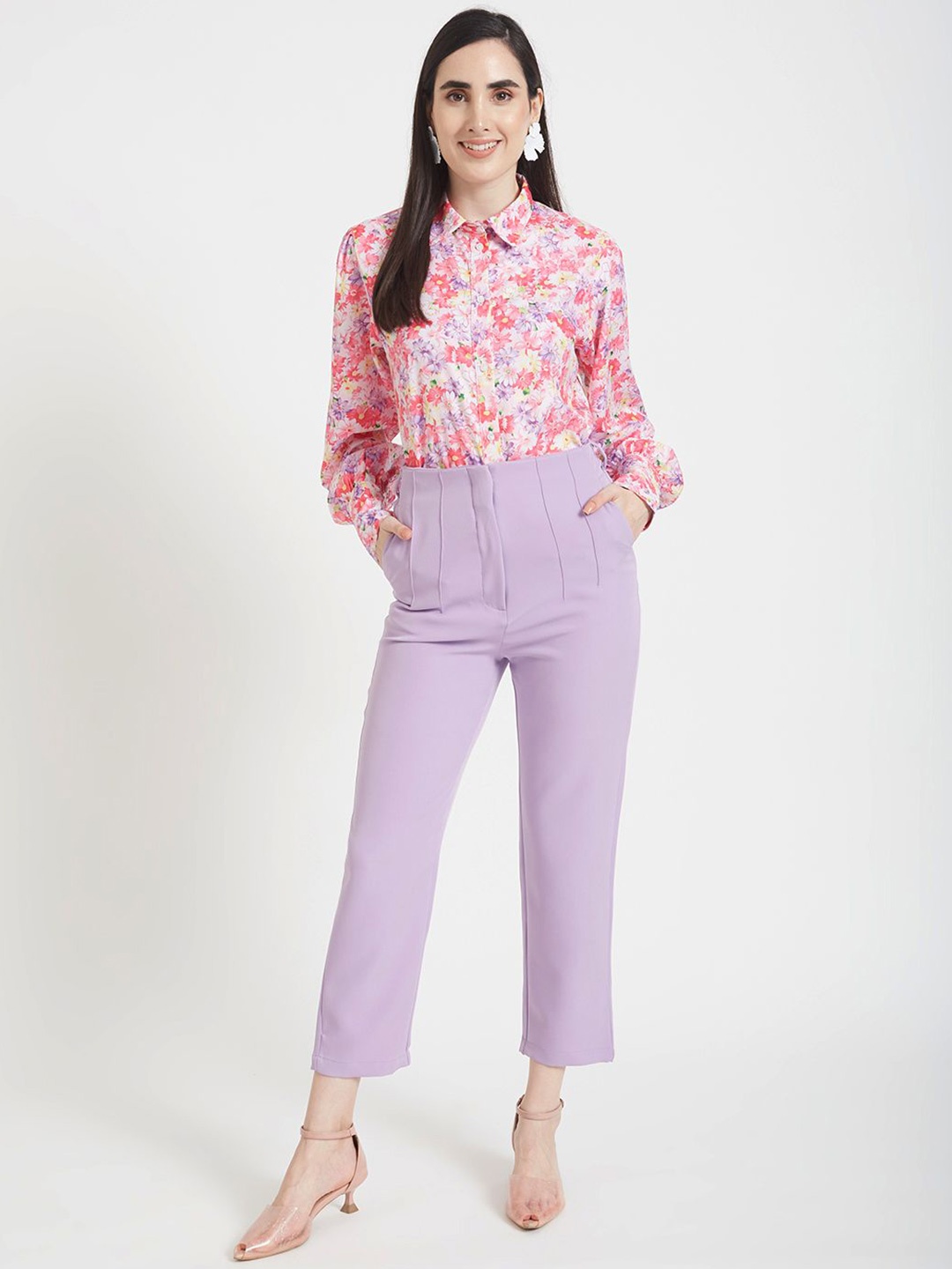 

AMSWAN Women Classic Floral Opaque Printed Casual Shirt, Multi
