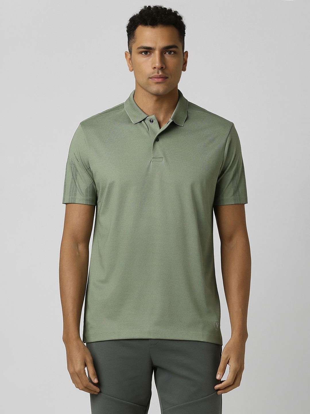 

Van Heusen Flex Men Solid Polo Collar Cotton T-shirt, Grey