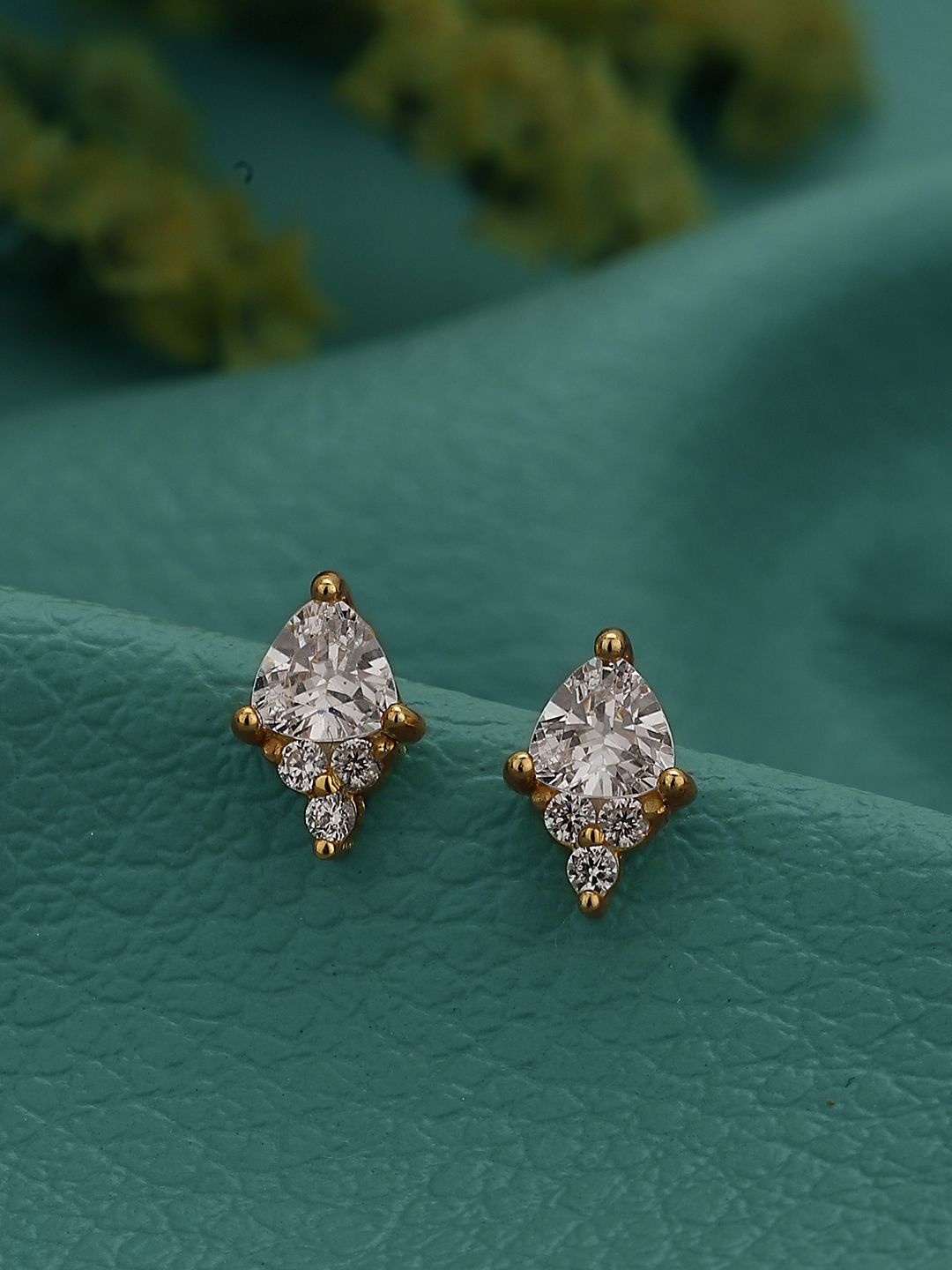 

House of Pataudi Gold-Plated 925 Sterling Silver Contemporary Studs