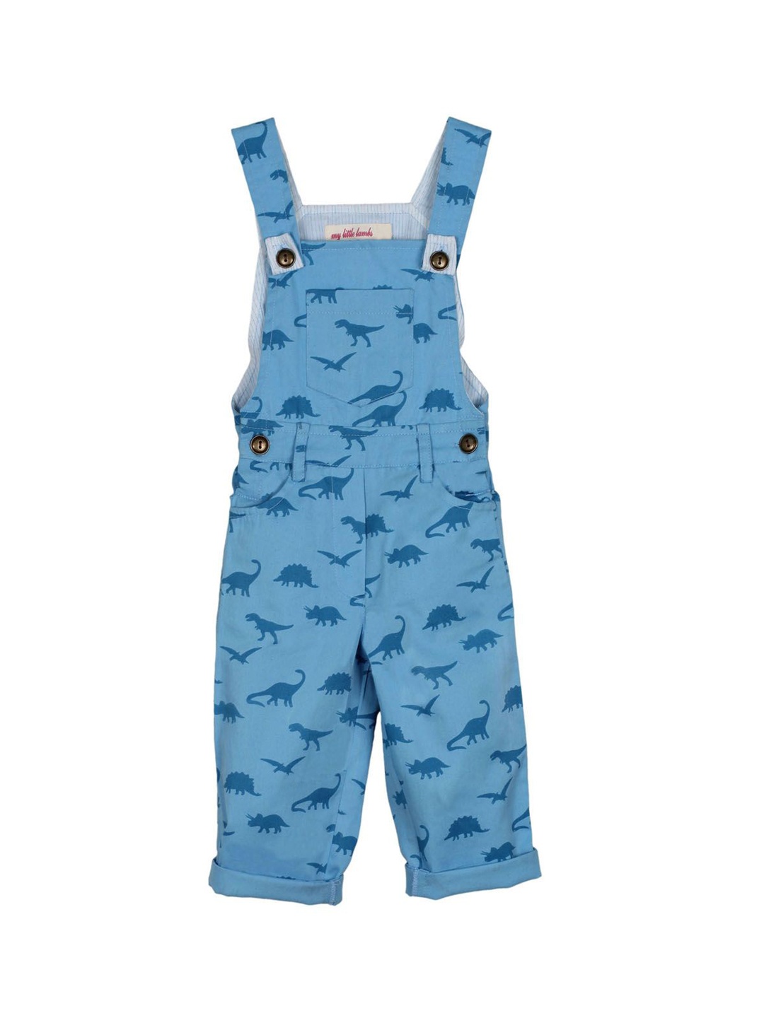 

My Little Lambs Unisex Conversational Printed Pure Cotton Dungarees, Blue