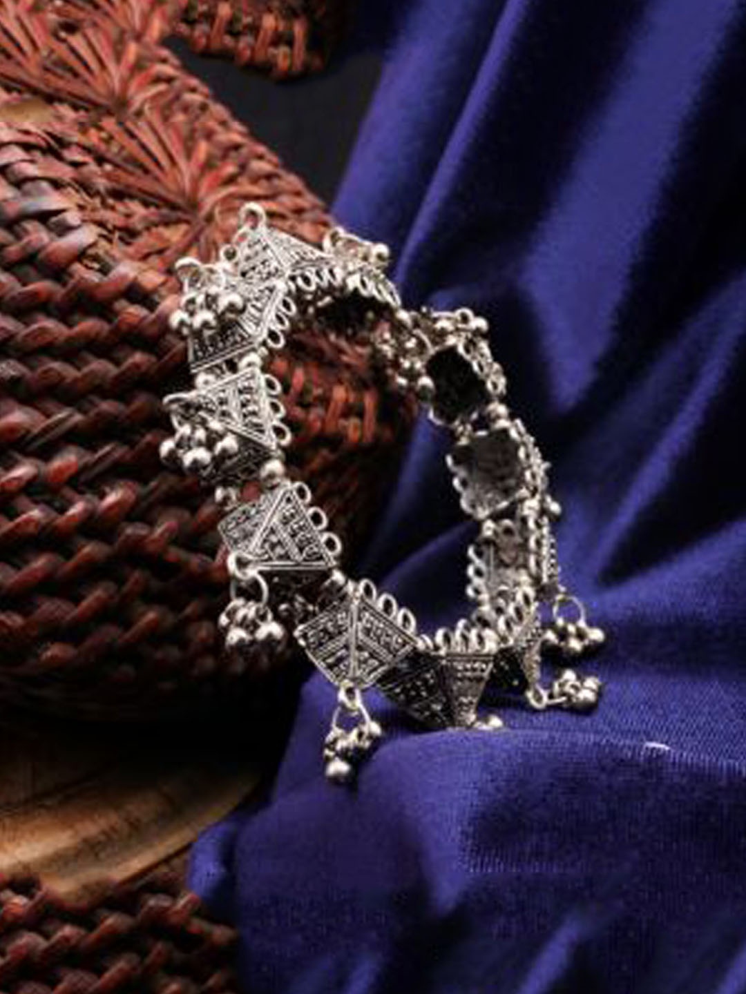 

Krelin German Silver-Plated Oxidized Afghani Bangle