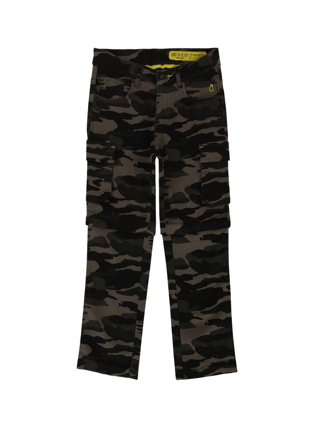 

Gini and Jony Boys Camouflage Printed Original Trousers, Olive