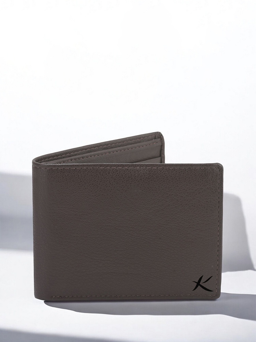 

Kastner Men Textured Cut Work Leather Two Fold Wallet, Brown