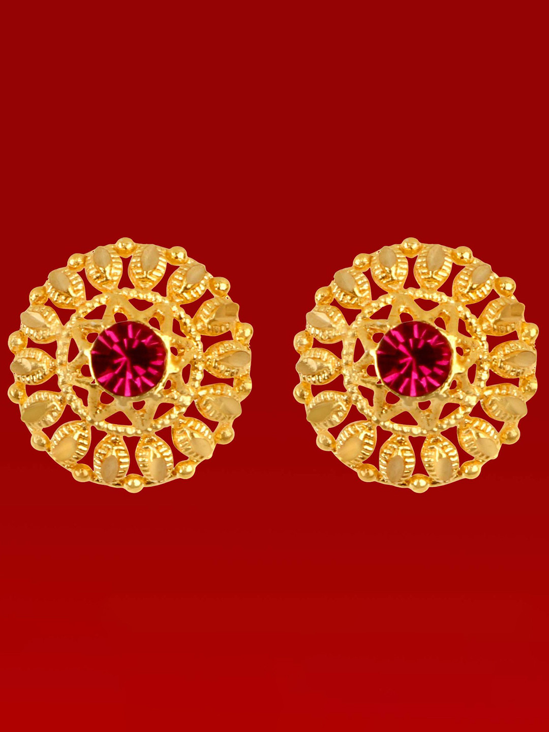 

Heer Collection Contemporary Studs Earrings, Gold