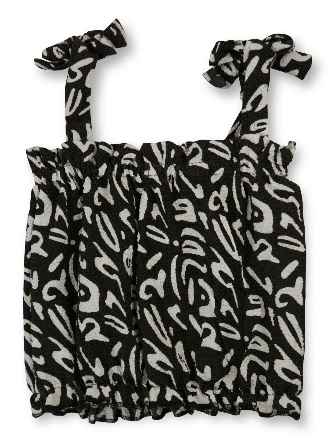 

Gini and Jony Girls Abstract Printed Shoulder Straps Cotton Top, Black