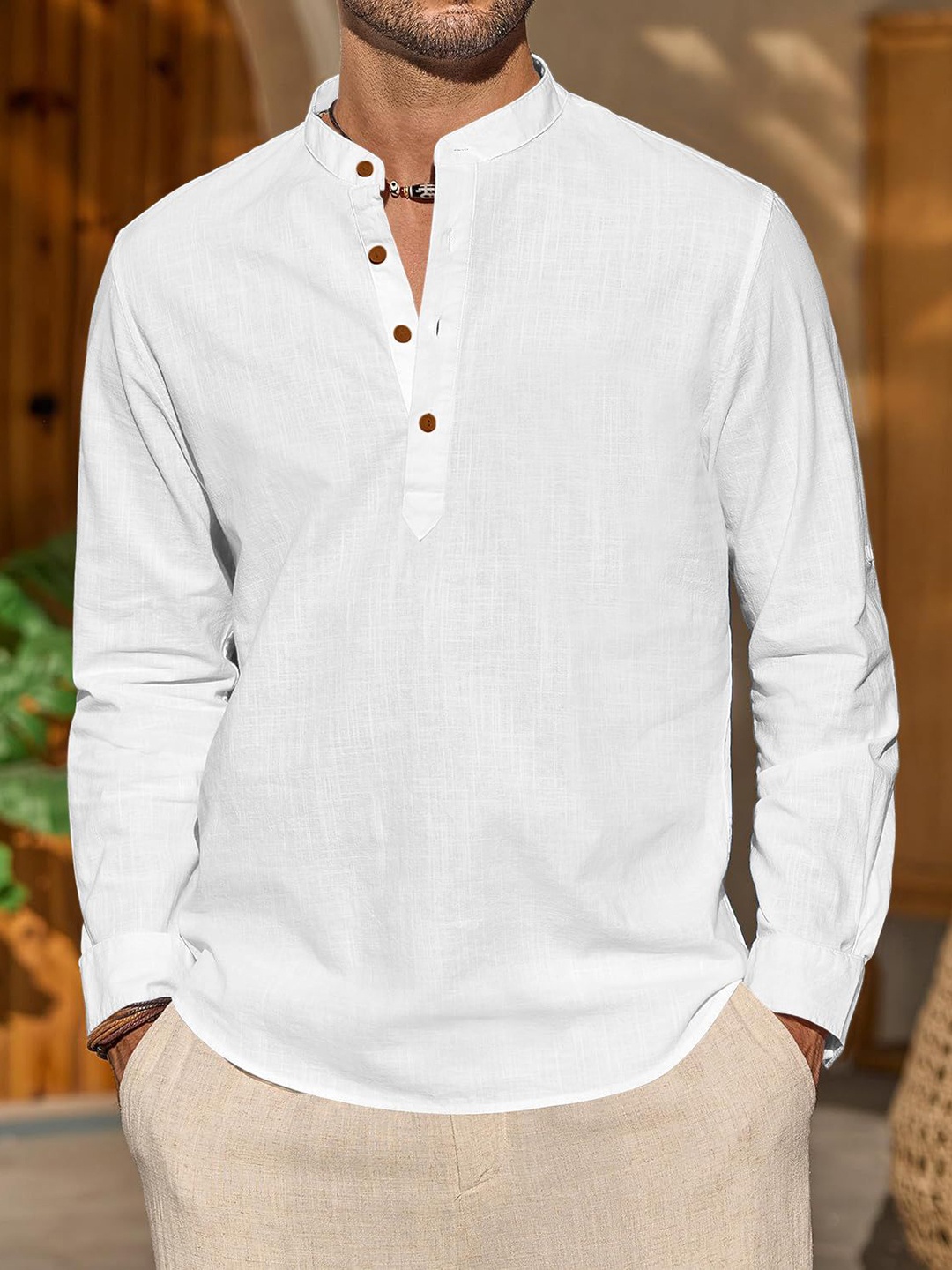 

Zombom Men Kurta, White