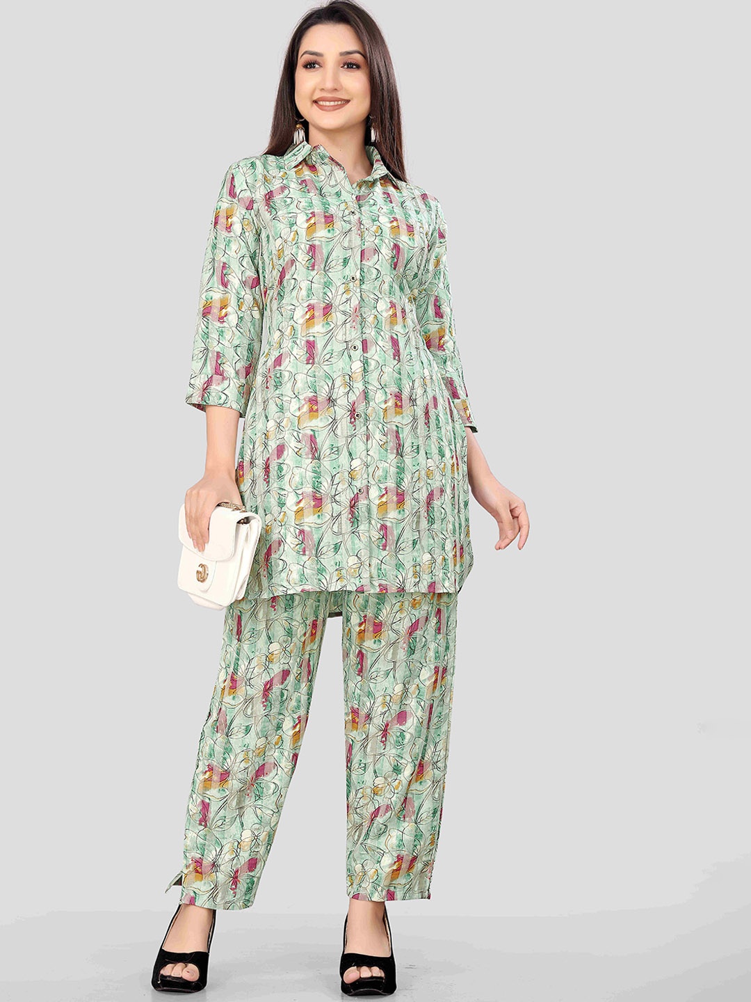 

VEECHIS Printed Tunic With Trouser Co-Ords, Green