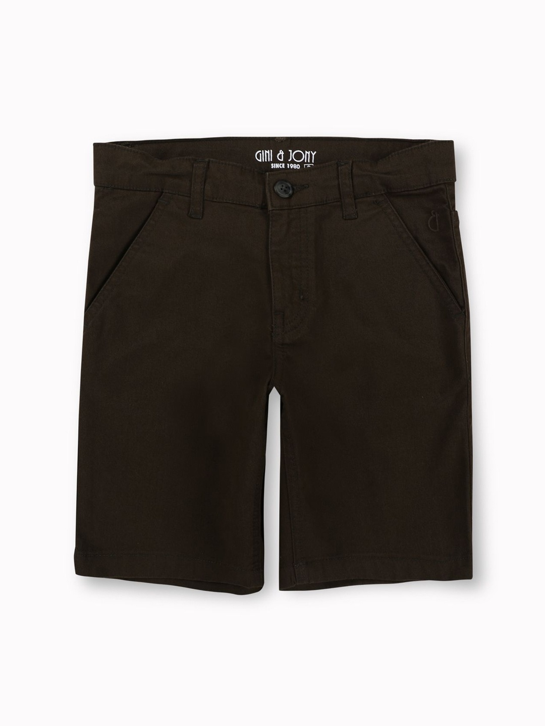 

Gini and Jony Boys Mid-Rise Cotton Regular Shorts, Olive