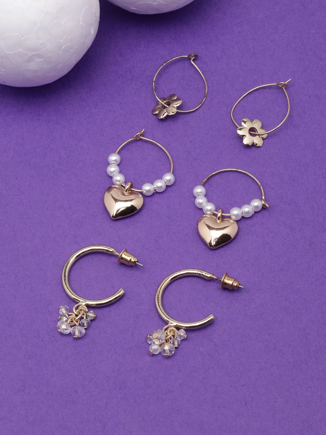 

KPOP Contemporary Half Hoop Earrings, Gold