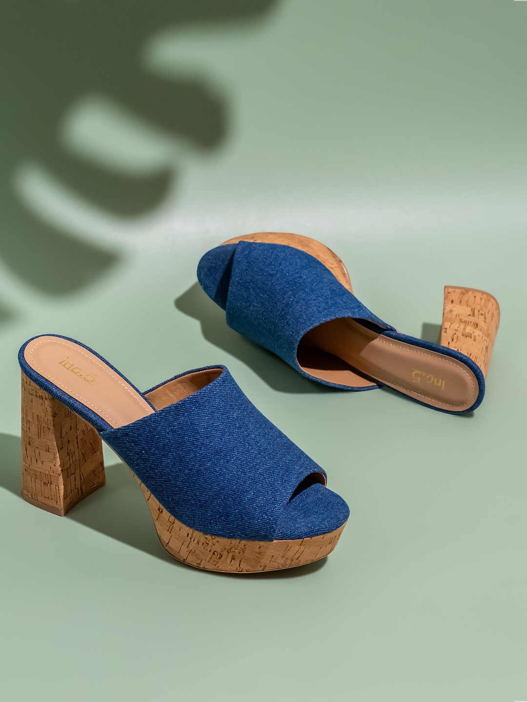 

Inc 5 Women Open toe Party High-Top Platform Mules, Navy blue